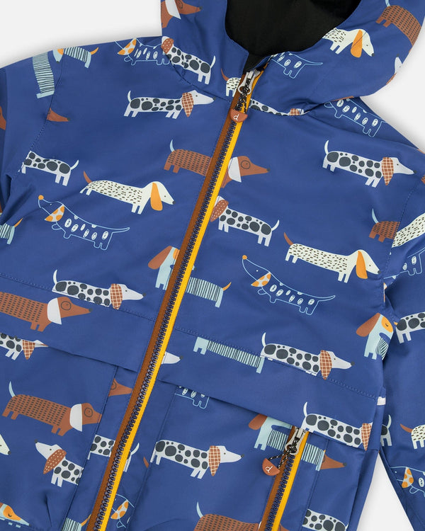 3-In-1 Two-Piece Mid-Season Outerwear Set Blue Dog Print - H30W57_3H033