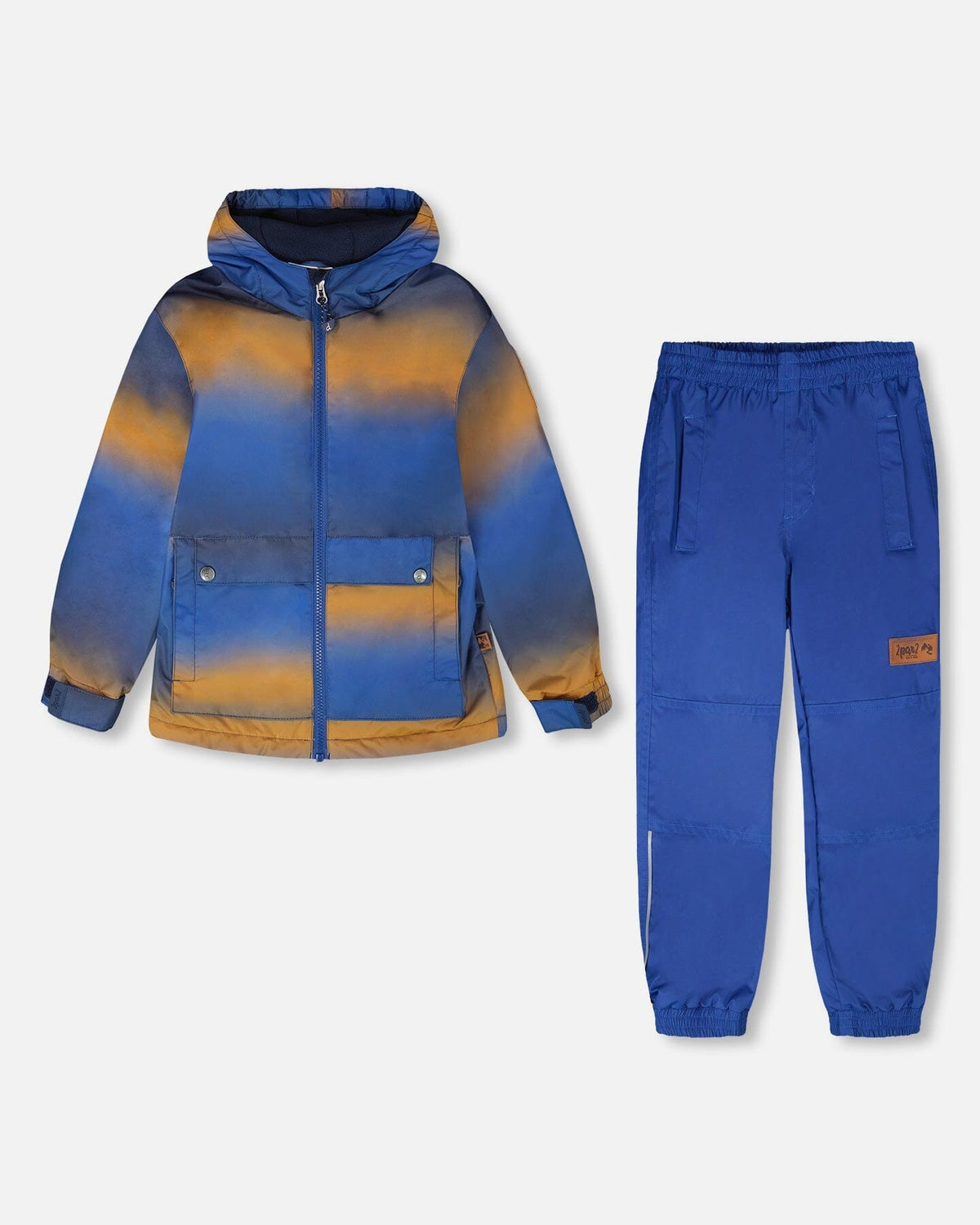 Insulated Two-Piece Mid-Season Outerwear Set Blue And Brown Gradient - H30W58S_3H027