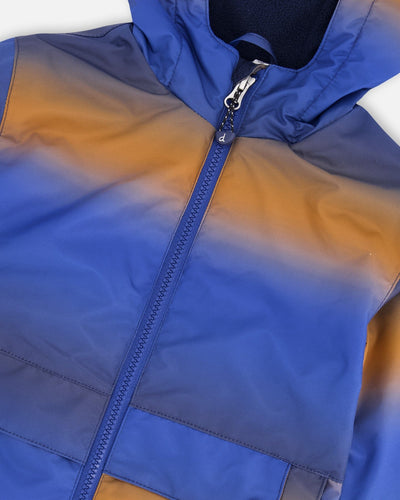 Insulated Two-Piece Mid-Season Outerwear Set Blue And Brown Gradient - H30W58S_3H027