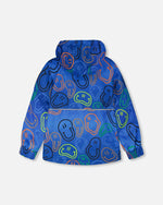 Two-Piece Mid-Season Outerwear Set Blue Printed Smileys - H30W58_3H025