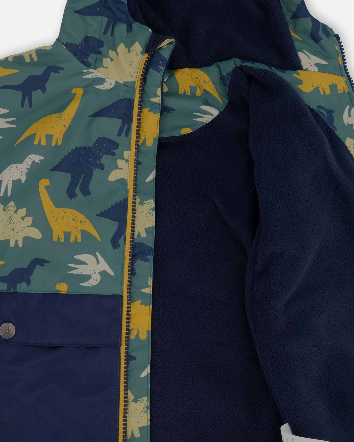 Two-Piece Mid-Season Outerwear Set Green Dinosaur Print - H30W58_3H028