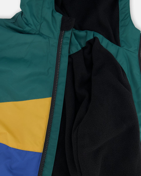 Insulated Two-Piece Mid-Season Outerwear Set Green, Yellow And Blue - H30W59S_03930