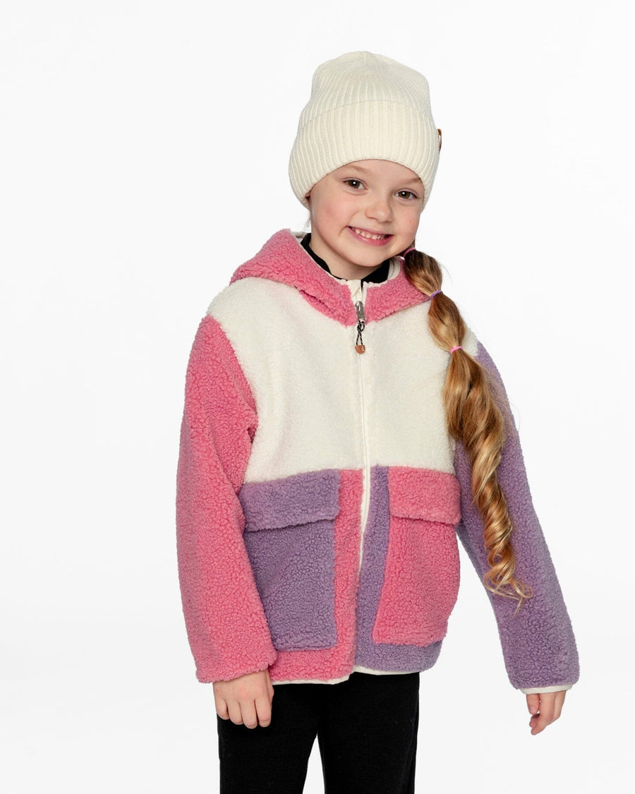 Sherpa Jacket Lilac Colorblock Outerwear Deux par Deux 