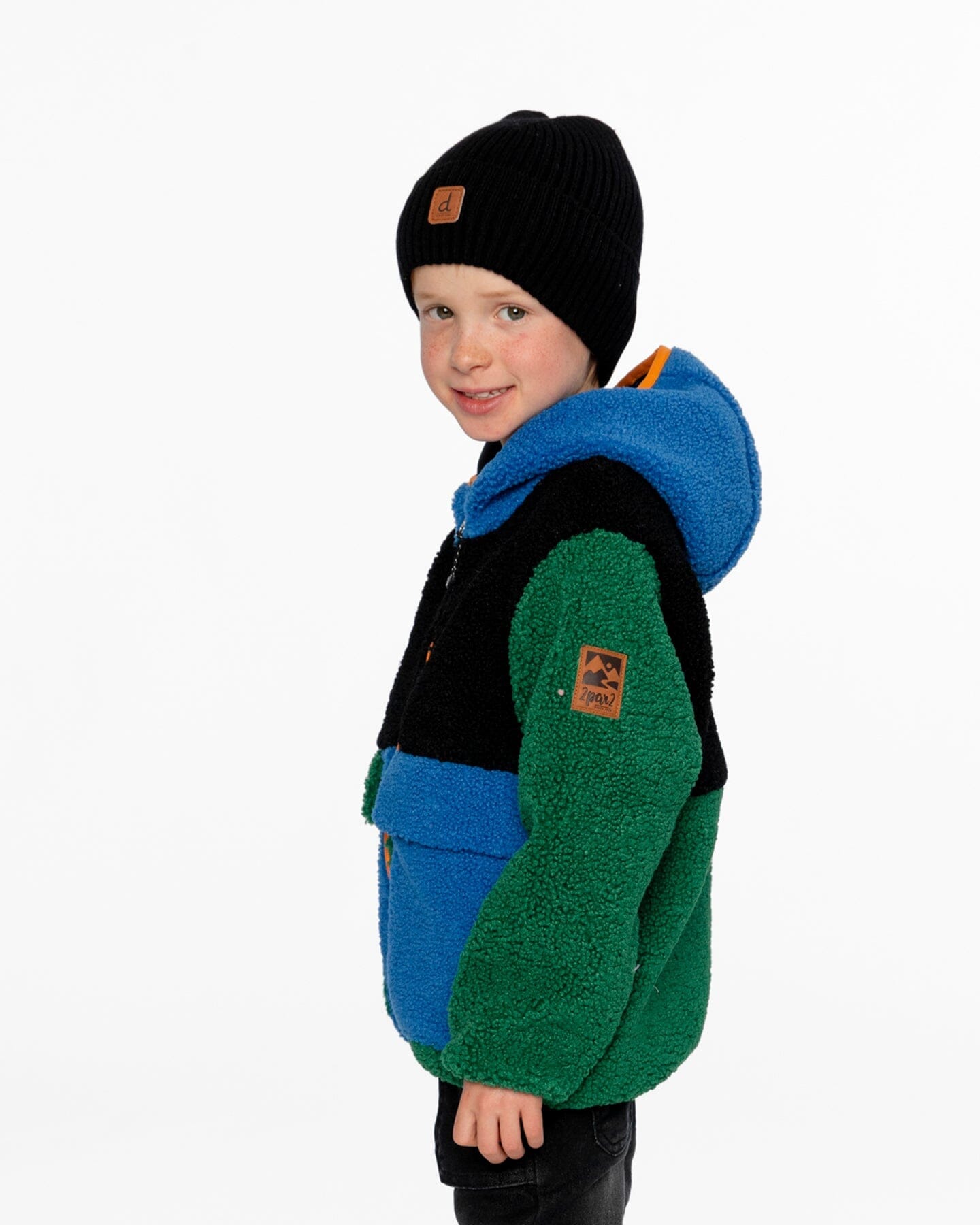 Sherpa Jacket Navy Colorblock Outerwear Deux par Deux 