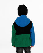 Sherpa Jacket Blue Colorblock Outerwear Deux par Deux 