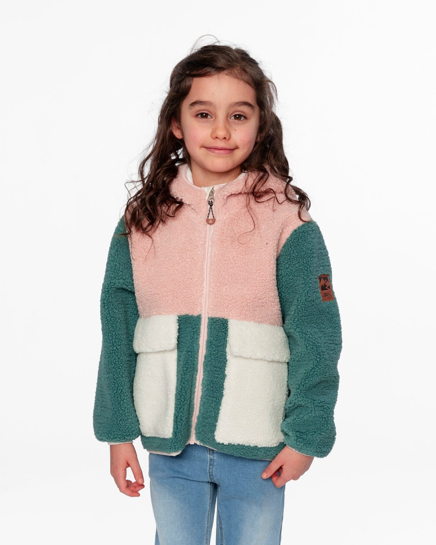 Sherpa Jacket Light Pink Colorblock Outerwear Deux par Deux 