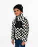 Sherpa Jacket Black Checkerboard Outerwear Deux par Deux 