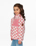 Sherpa Jacket Pink Checkerboard Outerwear Deux par Deux 