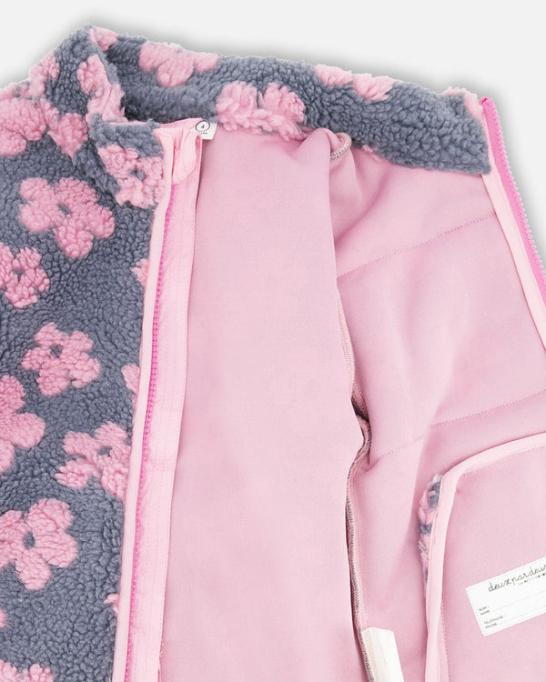 Sherpa Jacket Pink Flowers - H30W61_3H041