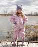 Baby Mid-Season One-Piece Outerwear With Hat Pink Flower Print - H30W64_3H004