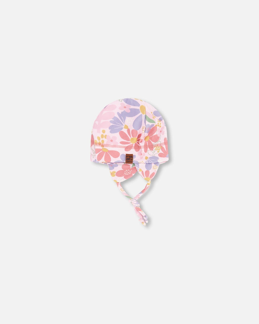 Baby Mid-Season One-Piece Outerwear With Hat Pink Flower Print - H30W64_3H004
