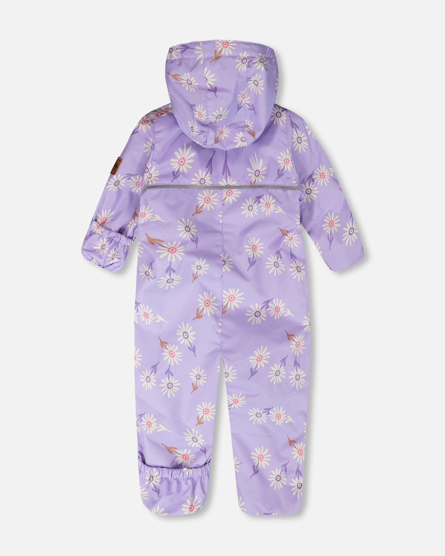 Baby Mid-Season One-Piece Outerwear With Hat Purple Daisy Print - H30W64_3H009