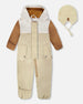 Baby Mid-Season One-Piece Outerwear With Hat Beige - H30W65_01850