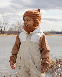 Baby Mid-Season One-Piece Outerwear With Hat Beige - H30W65_01850