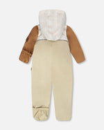 Baby Mid-Season One-Piece Outerwear With Hat Beige - H30W65_01850