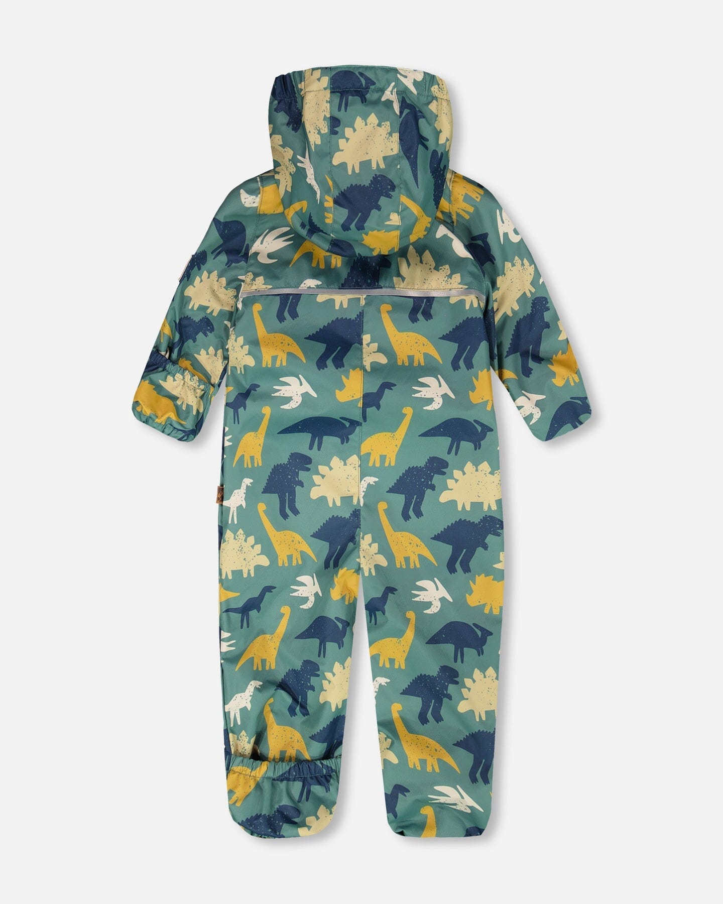 Baby Mid-Season One-Piece Outerwear With Hat Green Dinosaur Print - H30W65_3H028