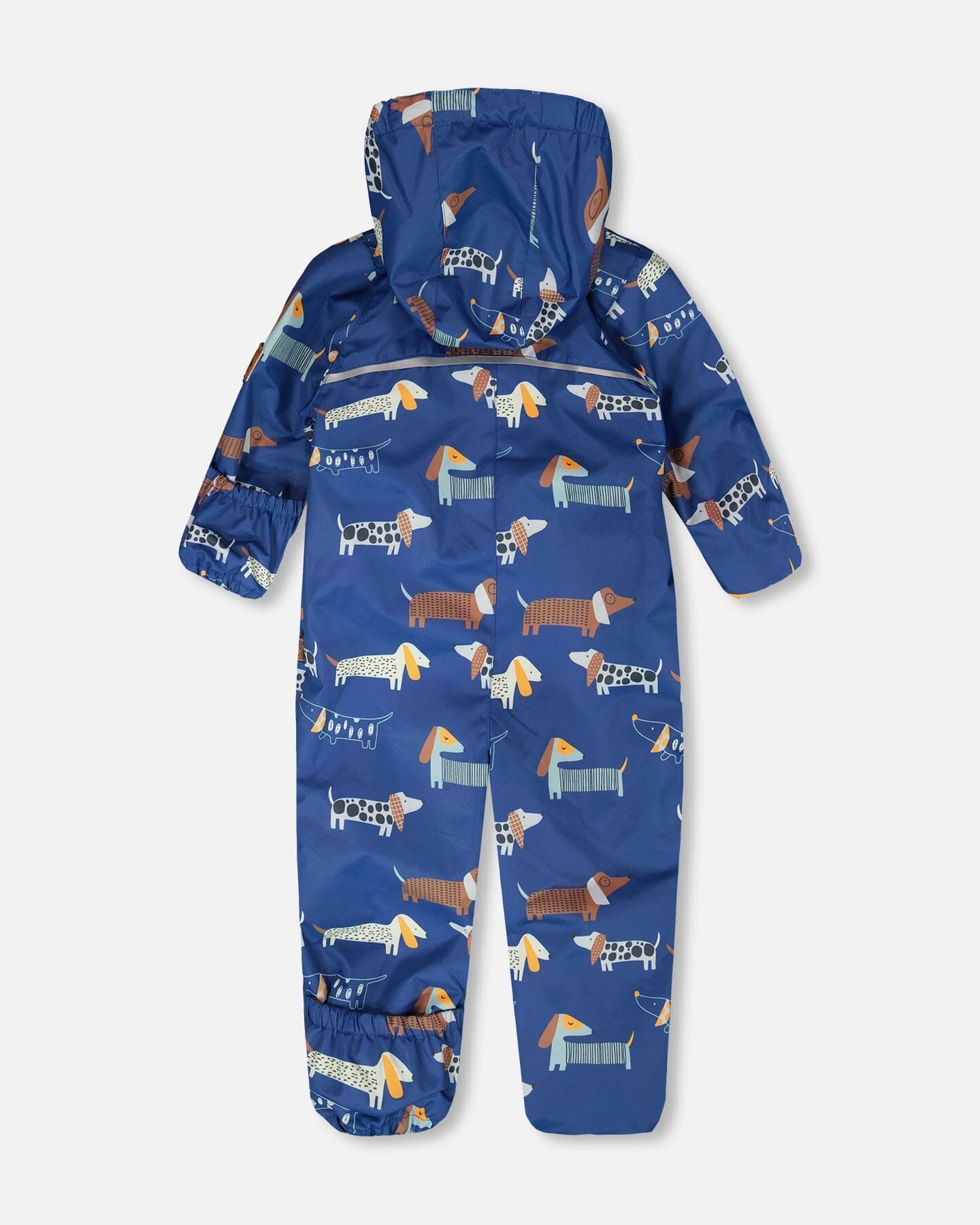 Baby Mid-Season One-Piece Outerwear With Hat Blue Dog Print - H30W65_3H033