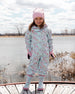 Kids Mid-Season One-Piece Outerwear Blue Mini Flower Print - H30W70_3H005