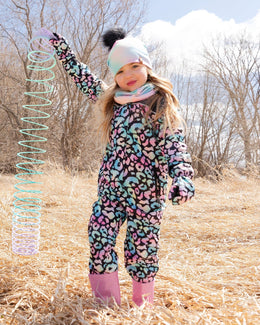 Kids Mid-Season One-Piece Outerwear Black Animal Print - H30W70_3H010