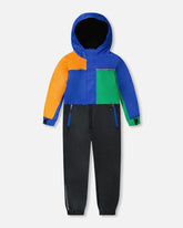 Kids Mid-Season One-Piece Outerwear Royal Blue Colorblock