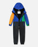 Kids Mid-Season One-Piece Outerwear Royal Blue Colorblock - H30W71_04690