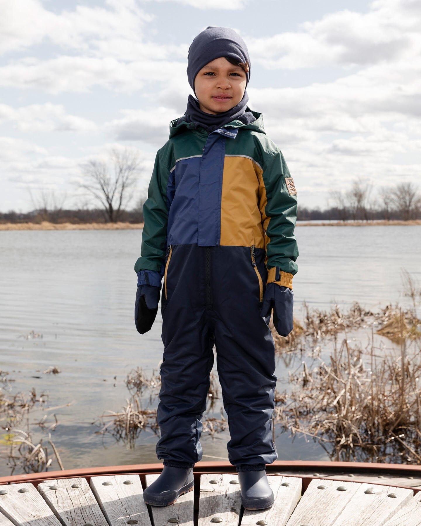 Kids Mid-Season One-Piece Outerwear Navy Colorblock - H30W71_04790