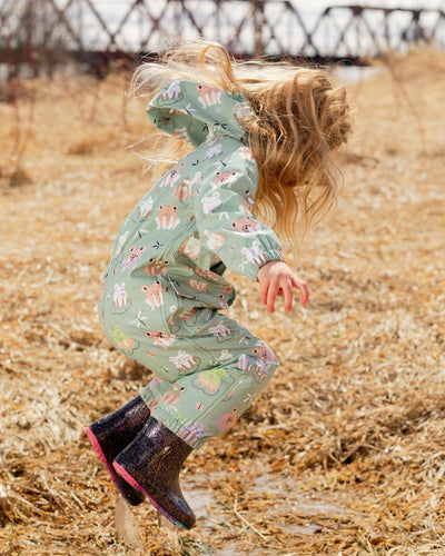 Rain One-Piece In Polyurethane Green Frog Print - H30W72_3H022