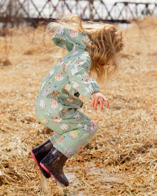 Rain One-Piece In Polyurethane Green Frog Print - H30W72_3H022