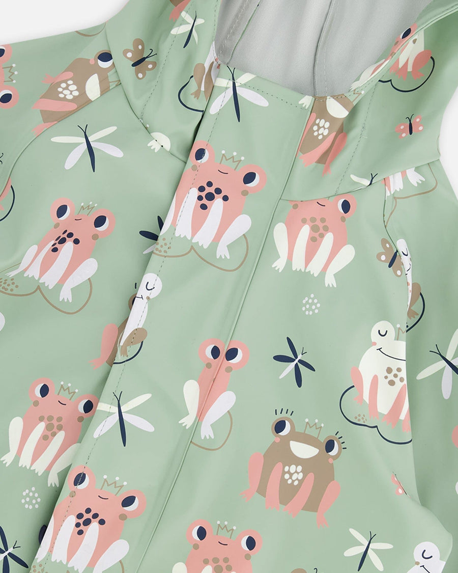 Rain One-Piece In Polyurethane Green Frog Print - H30W72_3H022