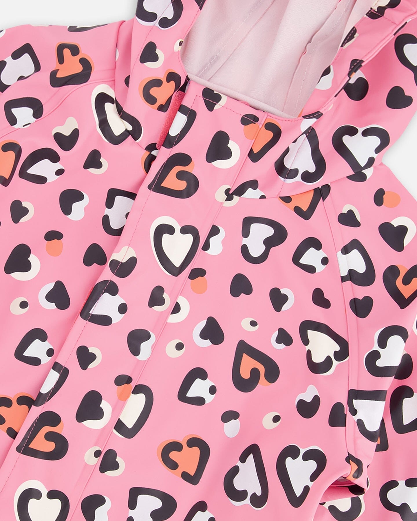 Rain One-Piece In Polyurethane Pink Heart Print - H30W72_3H024
