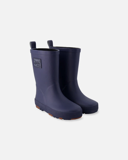 Rain Boots In Natural Rubber Navy Blue - H30WB10_04790