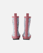 Rain Boots In Natural Rubber Blue Mini Flower Print - H30WB10_3H005