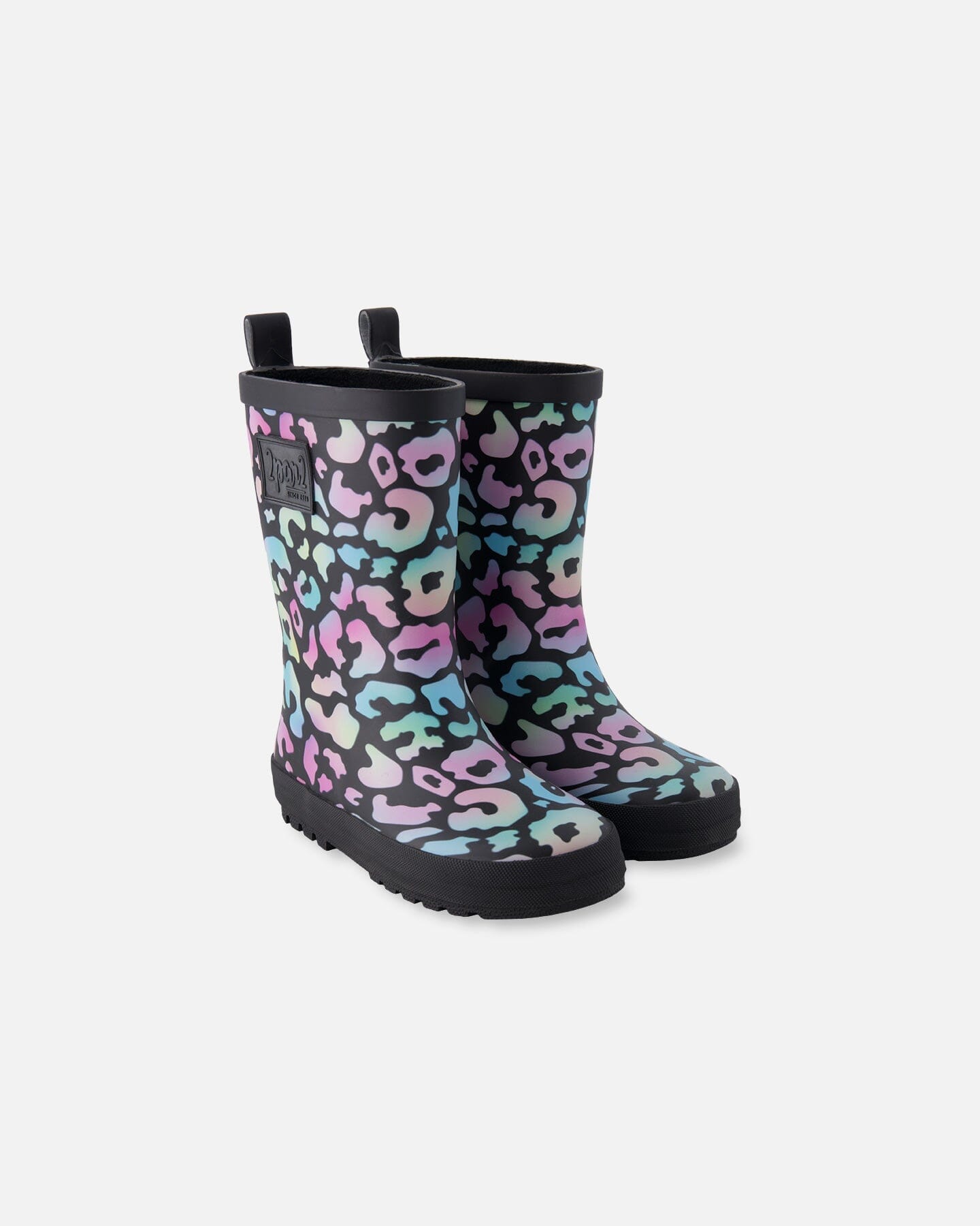Rain Boots In Natural Rubber Black Animal Print Deux par Deux — free download