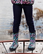 Rain Boots In Natural Rubber Black Animal Print - H30WB10_3H010