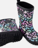 Rain Boots In Natural Rubber Black Animal Print - H30WB10_3H010