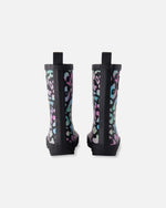 Rain Boots In Natural Rubber Black Animal Print - H30WB10_3H010