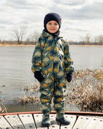 Rain Boots In Natural Rubber Green Dinosaur Print - H30WB10_3H028