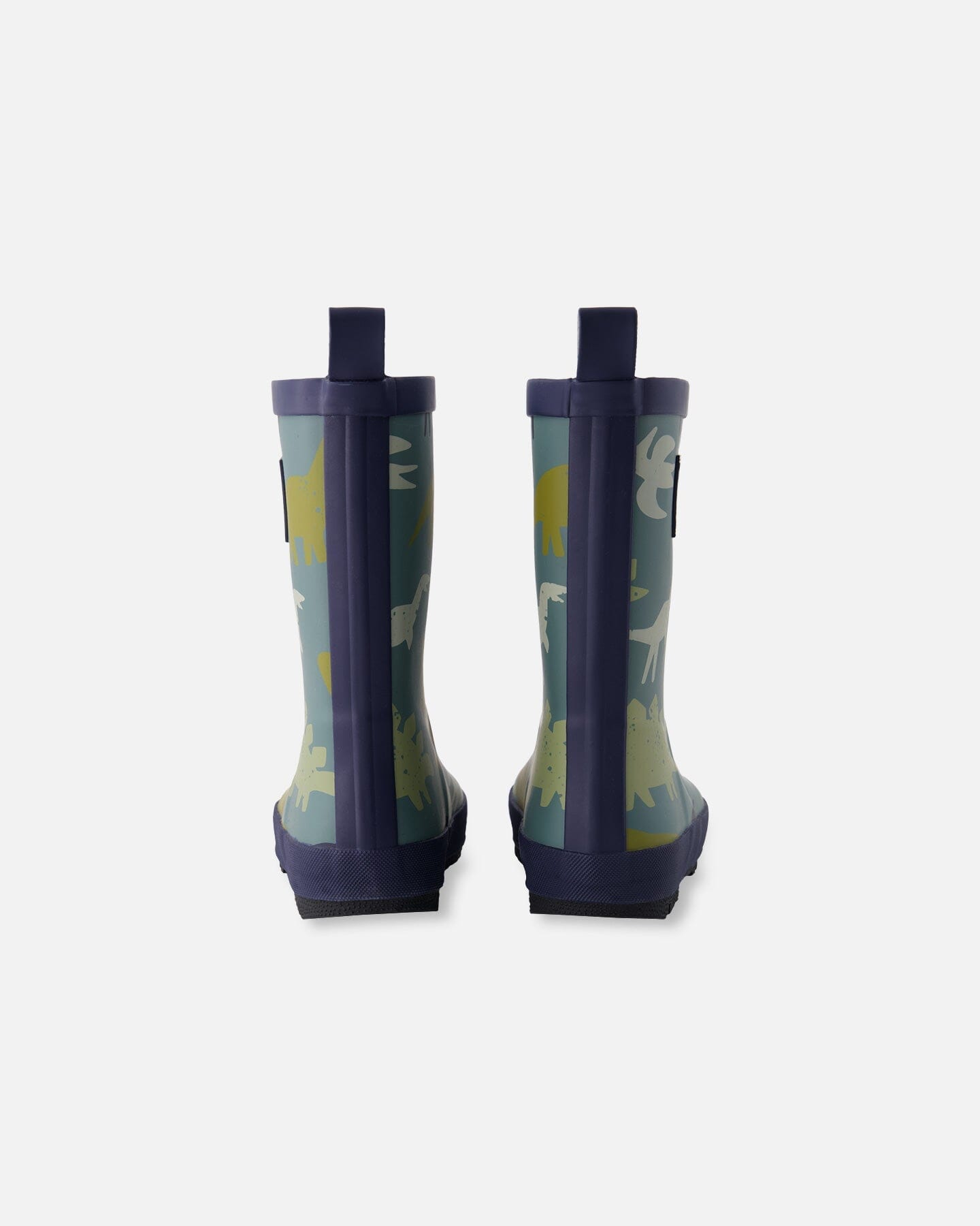 Rain Boots In Natural Rubber Green Dinosaur Print - H30WB10_3H028