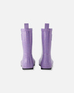 Rain Boots In Natural Rubber Purple Glitter - H30WB10_3H170