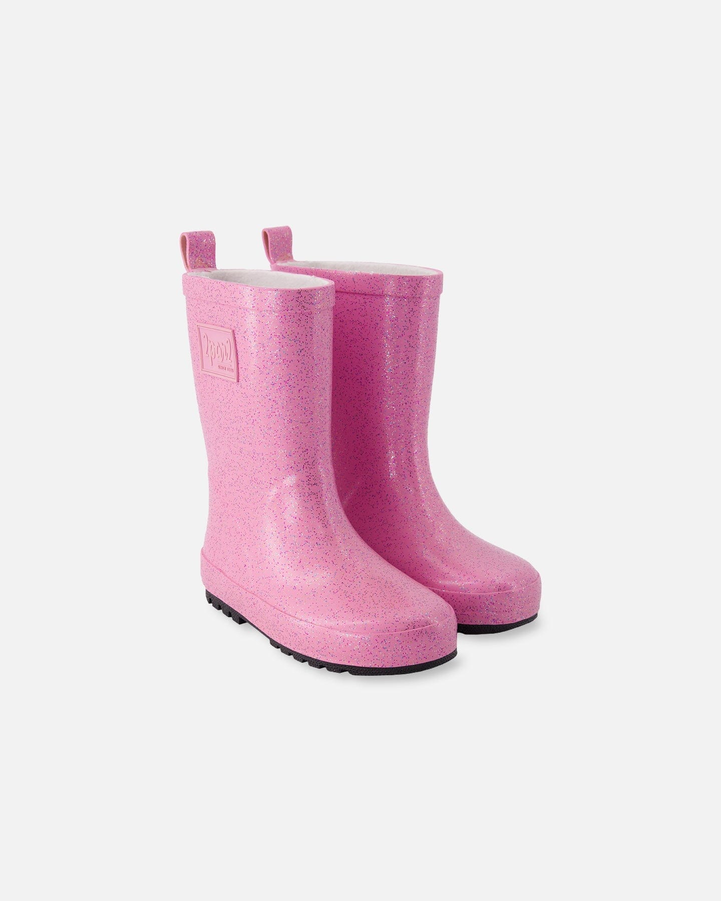 Rain Boots In Natural Rubber Pink Glitter - H30WB10_3H171