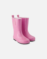 Rain Boots In Natural Rubber Pink Glitter