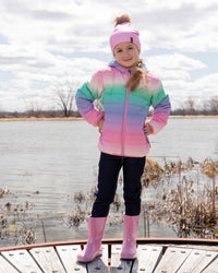 Rain Boots In Natural Rubber Pink Glitter - H30WB10_3H171