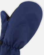 Mid-Season Mittens In Recycled Polyester Navy Blue - H30WM201_04790