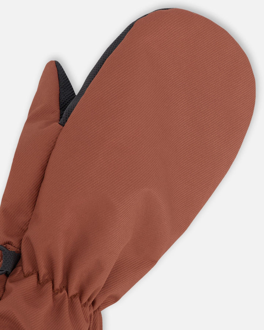Mid-Season Mittens In Recycled Polyester Brown - H30WM201_08480