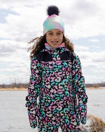 Mid-Season Mittens In Recycled Polyester Black Animal Print - H30WM201_3H010