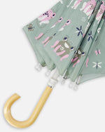 Color-Changing Umbrella Green Frog Print - H30WPR_3H022