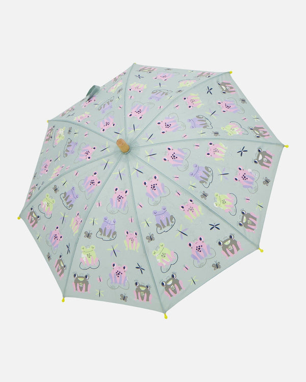 Green raincoat with color-changing frogs Outerwear Deux par Deux 