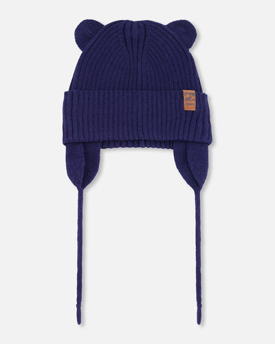 Baby Knit Hat Navy Blue - H30WT23_04790