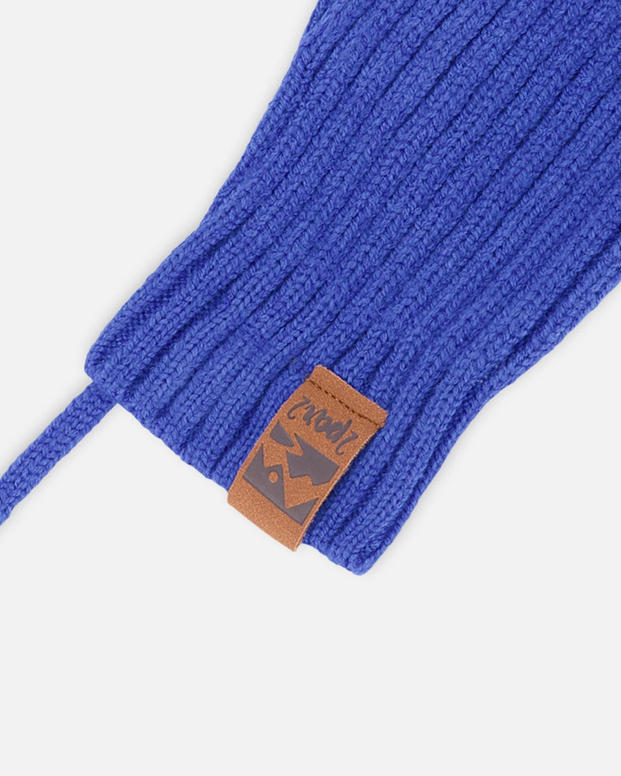 Baby Knit Mittens With Cord Royal Blue - H30WT25_04690