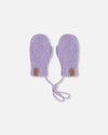 Baby Knit Mittens With Cord Lavender - H30WT25_05002